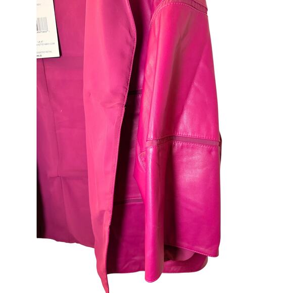 Lafayette 148 New York Leather Jacket - XL - Raspberry - Picture 9 of 9